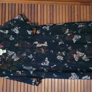Retro Reversible Dress - Shift Dress - Flowers and Butterflies
